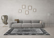 Machine Washable Abstract Gray Modern Rug in a Living Room,, wshabs4184gry