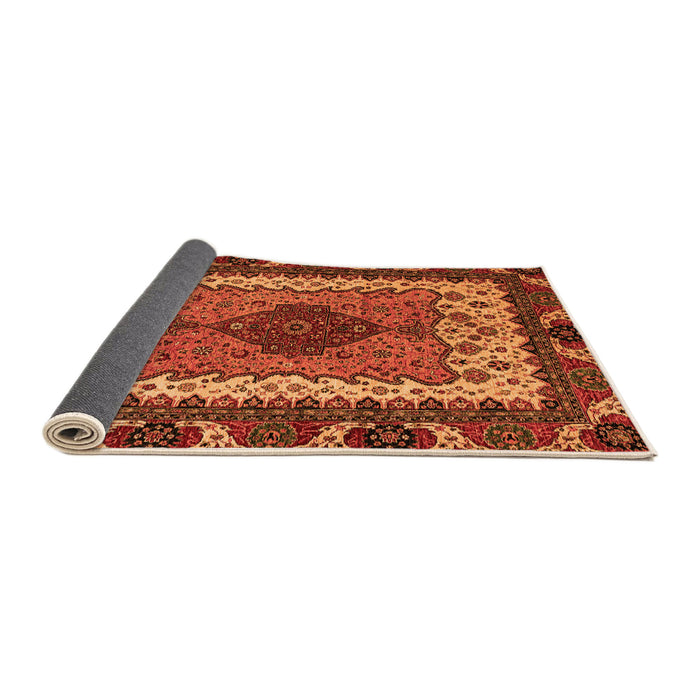 Sideview of Abstract Orange Modern Rug, abs4184org