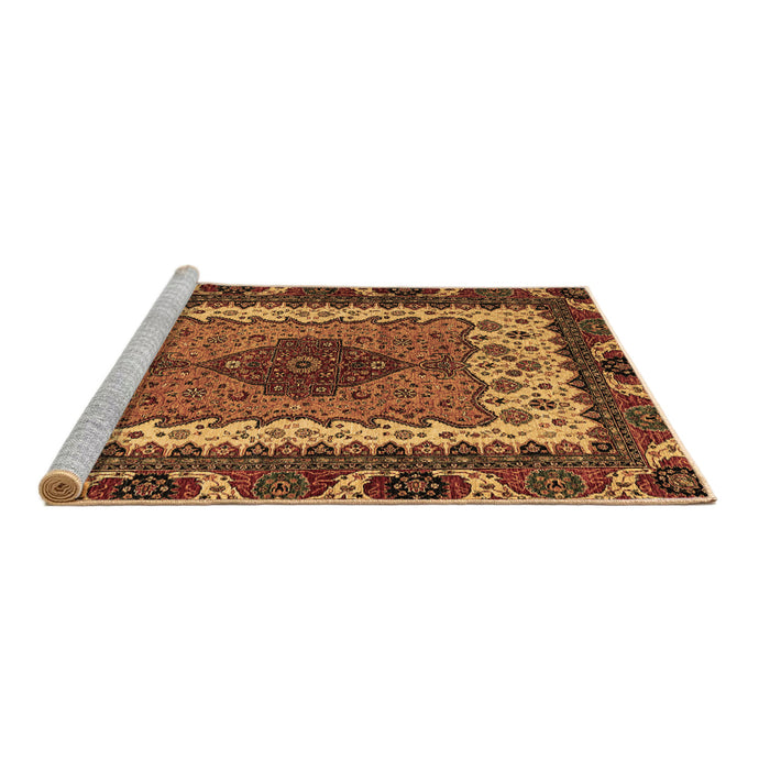 Sideview of Machine Washable Abstract Brown Modern Rug, wshabs4184brn