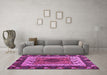 Machine Washable Abstract Purple Modern Area Rugs in a Living Room, wshabs4184pur