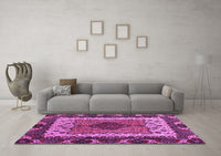 Machine Washable Abstract Purple Modern Rug, wshabs4184pur