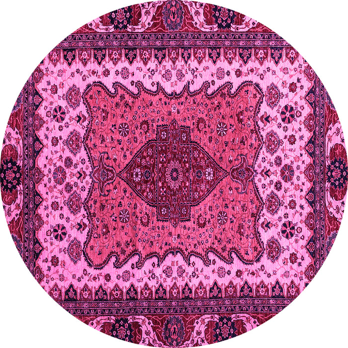 Round Abstract Pink Modern Rug, abs4184pnk