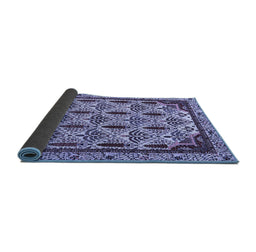 Sideview of Abstract Blue Modern Rug, abs4185blu