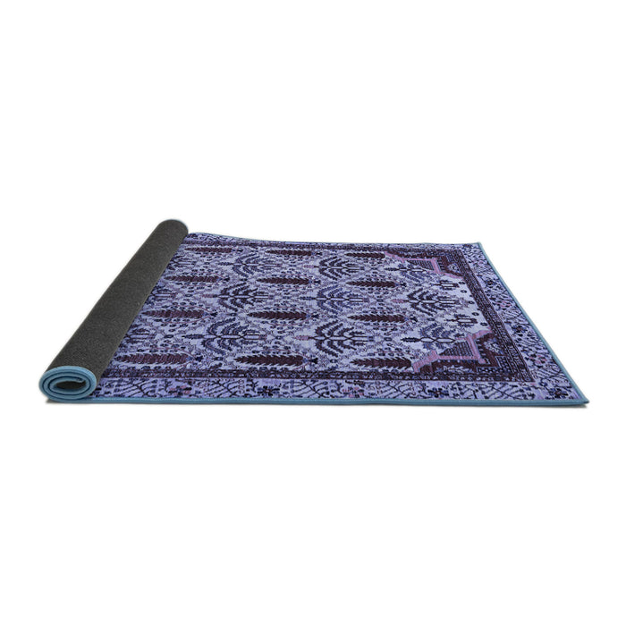 Sideview of Abstract Blue Modern Rug, abs4185blu
