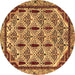 Round Abstract Brown Modern Rug, abs4185brn