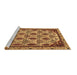 Sideview of Machine Washable Abstract Brown Modern Rug, wshabs4185brn