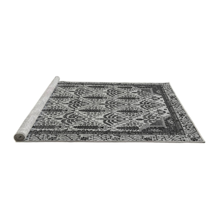 Sideview of Machine Washable Abstract Gray Modern Rug, wshabs4185gry