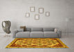 Machine Washable Abstract Yellow Modern Rug in a Living Room, wshabs4185yw