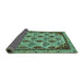 Sideview of Abstract Turquoise Modern Rug, abs4185turq