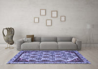 Machine Washable Abstract Blue Modern Rug, wshabs4185blu