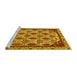 Sideview of Machine Washable Abstract Yellow Modern Rug, wshabs4185yw