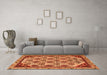 Machine Washable Abstract Orange Modern Area Rugs in a Living Room, wshabs4185org