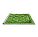 Sideview of Machine Washable Abstract Green Modern Area Rugs, wshabs4185grn