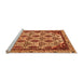 Sideview of Machine Washable Abstract Orange Modern Area Rugs, wshabs4185org