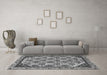 Machine Washable Abstract Gray Modern Rug in a Living Room,, wshabs4185gry