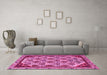 Machine Washable Abstract Pink Modern Rug in a Living Room, wshabs4185pnk