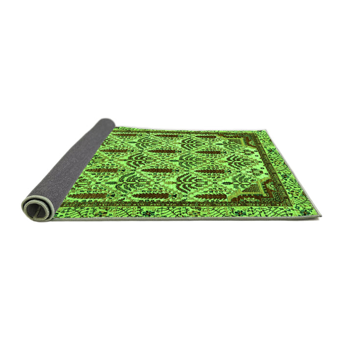 Sideview of Abstract Green Modern Rug, abs4185grn