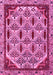 Machine Washable Abstract Pink Modern Rug, wshabs4185pnk