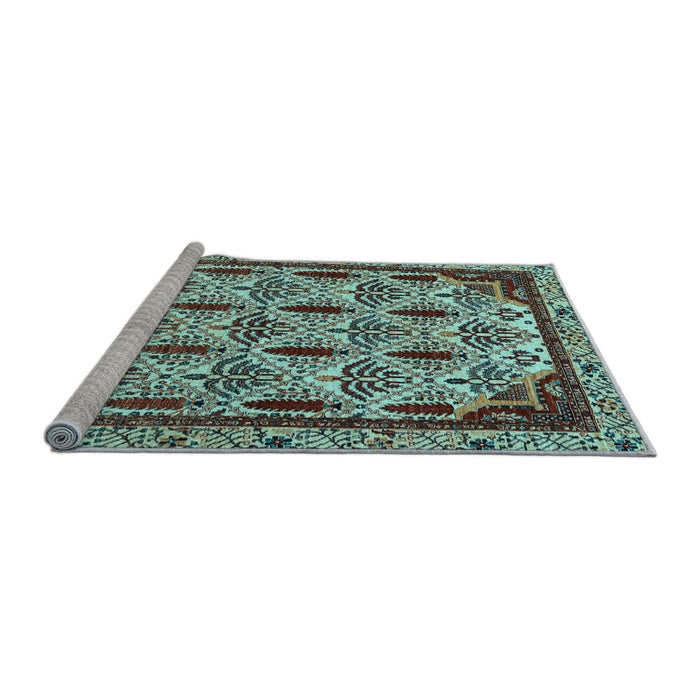Sideview of Machine Washable Abstract Light Blue Modern Rug, wshabs4185lblu