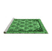 Sideview of Machine Washable Abstract Emerald Green Modern Area Rugs, wshabs4185emgrn