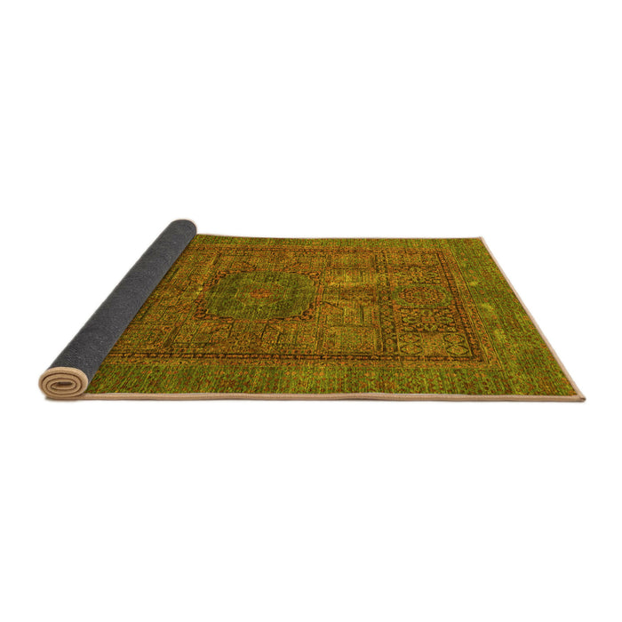 Sideview of Abstract Yellow Modern Rug, abs4186yw