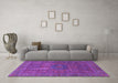 Machine Washable Abstract Purple Modern Area Rugs in a Living Room, wshabs4186pur