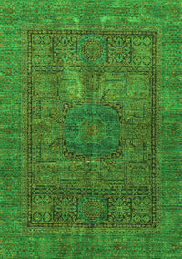 Abstract Green Modern Rug, abs4186grn