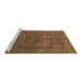 Sideview of Machine Washable Abstract Brown Modern Rug, wshabs4186brn