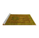 Sideview of Machine Washable Abstract Yellow Modern Rug, wshabs4186yw