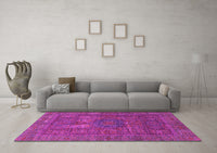 Machine Washable Abstract Pink Modern Rug, wshabs4186pnk