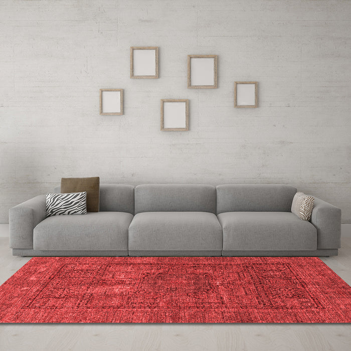Modern Red Washable Rugs