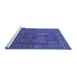 Sideview of Machine Washable Abstract Blue Modern Rug, wshabs4186blu