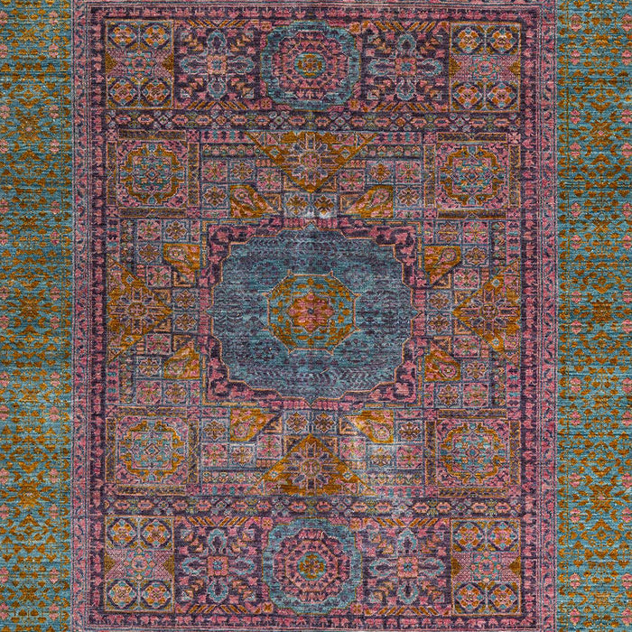 Machine Washable Abstract Chestnut Brown Rug, wshabs4186