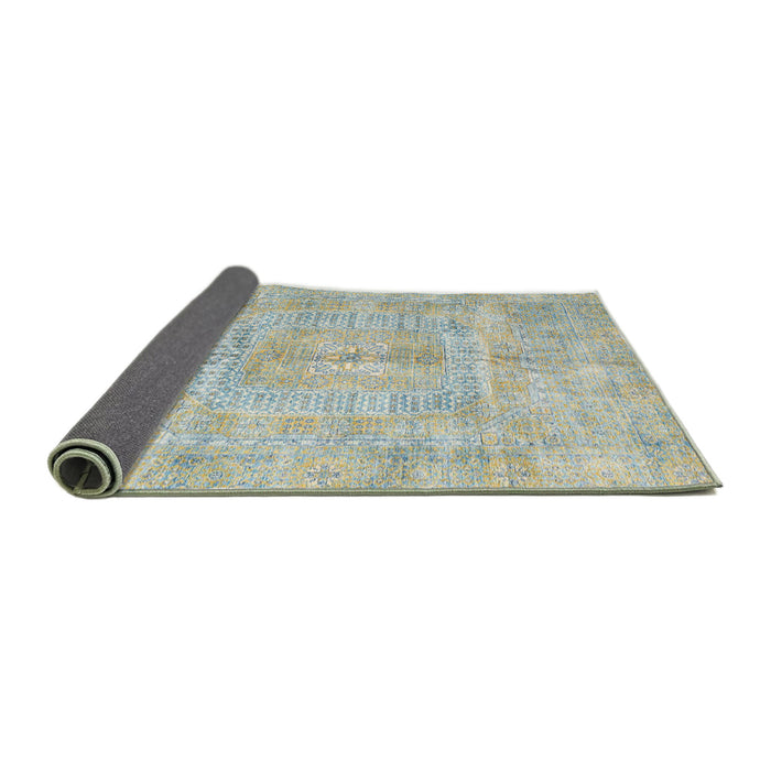 Sideview of Abstract Green Modern Rug, abs4187