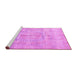 Sideview of Machine Washable Abstract Pink Modern Rug, wshabs4187pnk