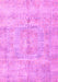 Machine Washable Abstract Pink Modern Rug, wshabs4187pnk