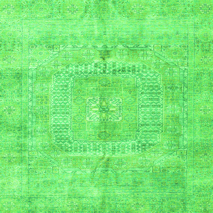 Square Abstract Green Modern Rug, abs4187grn