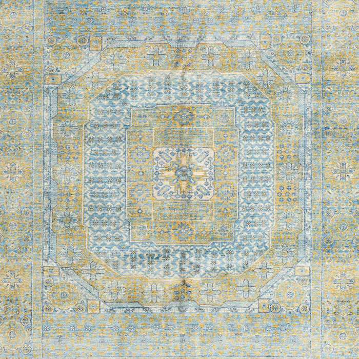 Machine Washable Abstract Green Rug, wshabs4187