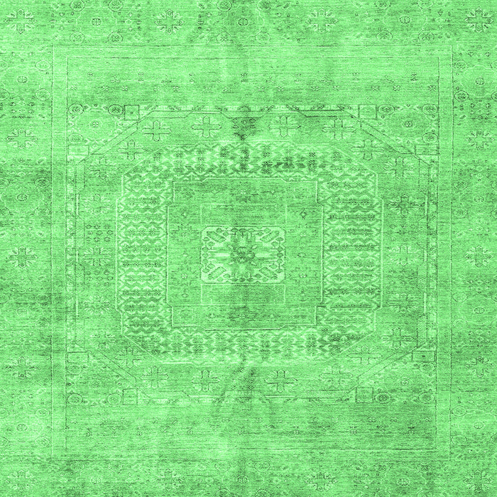 Square Abstract Emerald Green Modern Rug, abs4187emgrn