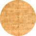 Round Abstract Orange Modern Rug, abs4187org