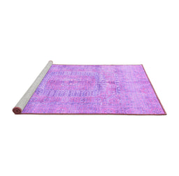Sideview of Machine Washable Abstract Purple Modern Area Rugs, wshabs4187pur