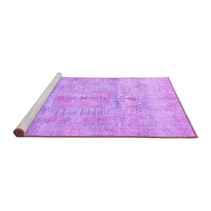 Sideview of Machine Washable Abstract Purple Modern Area Rugs, wshabs4187pur