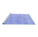 Sideview of Machine Washable Abstract Blue Modern Rug, wshabs4187blu