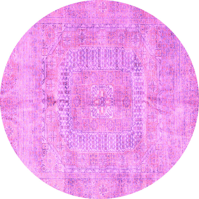 Round Abstract Pink Modern Rug, abs4187pnk