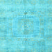 Square Abstract Light Blue Modern Rug, abs4187lblu