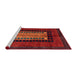 Sideview of Machine Washable Abstract Red Rug, wshabs4188