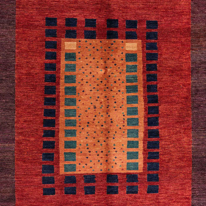 Machine Washable Abstract Red Rug, wshabs4188