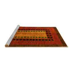 Sideview of Machine Washable Oriental Yellow Modern Rug, wshabs4188yw