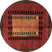 Round Oriental Brown Modern Rug, abs4188brn