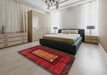 Abstract Red Oriental Rug in a Bedroom, abs4188